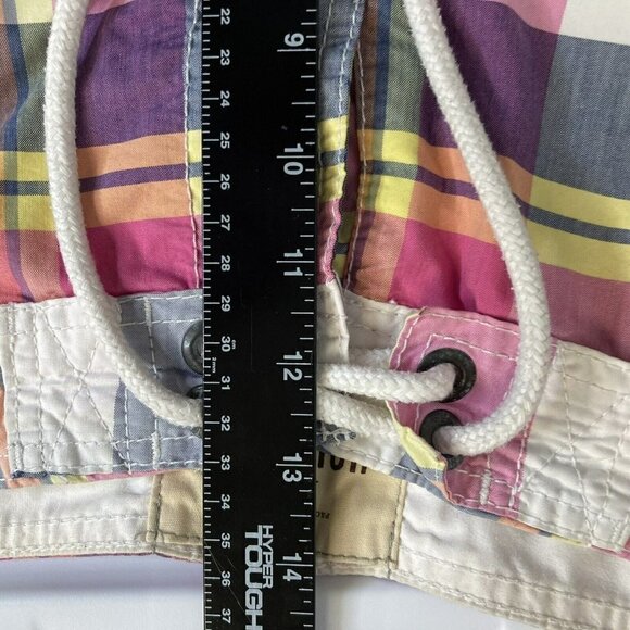 Hollister California Men’s Pink Blue Plaid Drawstring Lined Board Swim Shorts-M - Picture 12 of 16